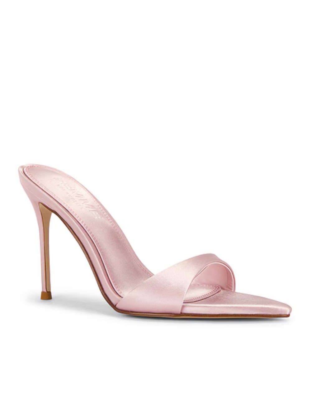 Femme LA Kaia Slipper Mauve Pink Satin High Heels shoes Revolve New Sz 7